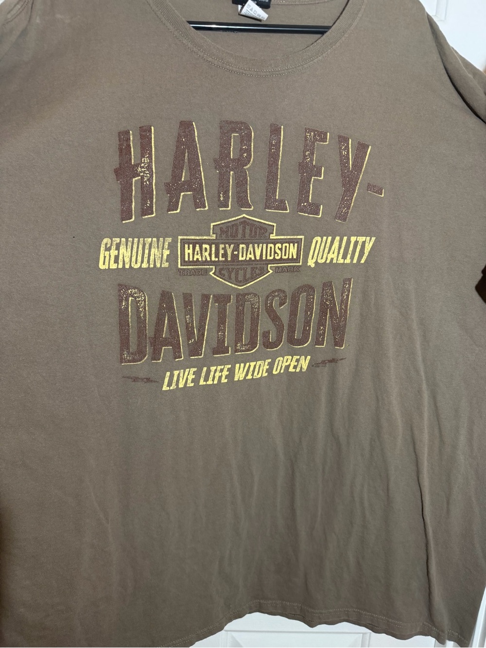 Harley-Davidson Brown Tee with Gold and Dark Brown Logo
